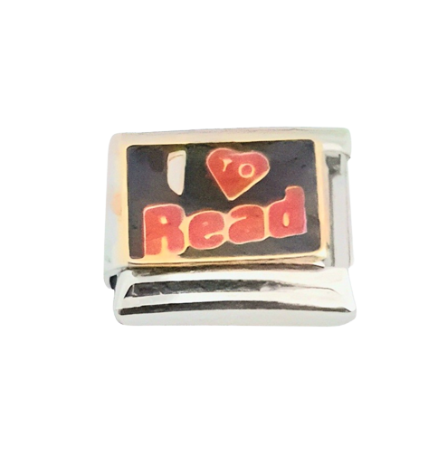 I Love Read 9mm Charm,Stainless Steel