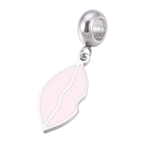 Stainless Steel Pink Lips Charm