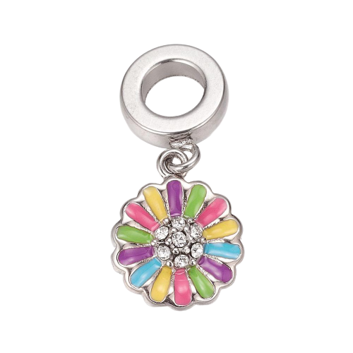 Stainless Steel Color Daisy Charm