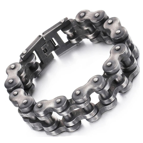 20mm Gunmetal Grey  Motorcycle Chain Bracelet