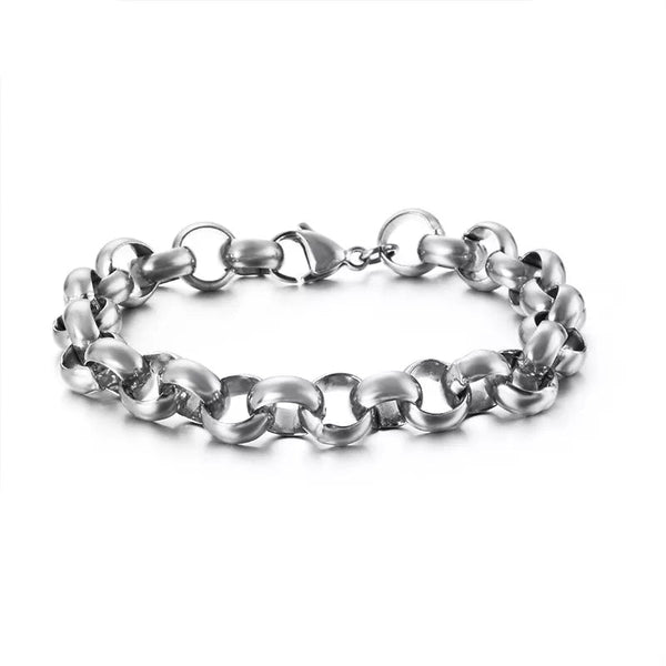 Stainless Steel 12mm Roly Poly Chain Bracelet