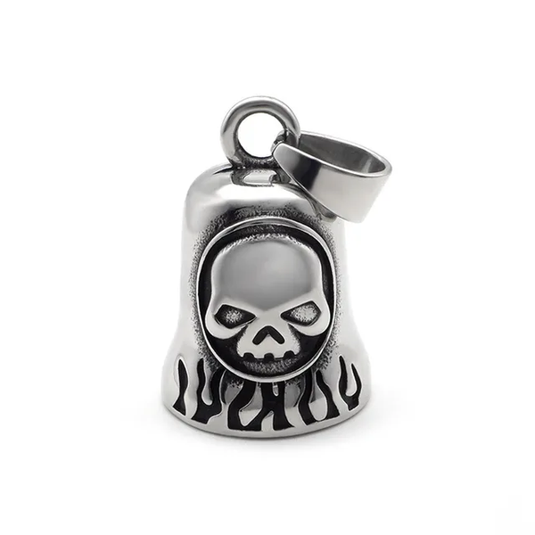 Stainless Steel Skull Flames Guardian Bell