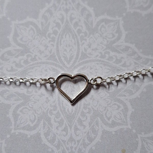 Sterling Silver Heart Petite Bracelet