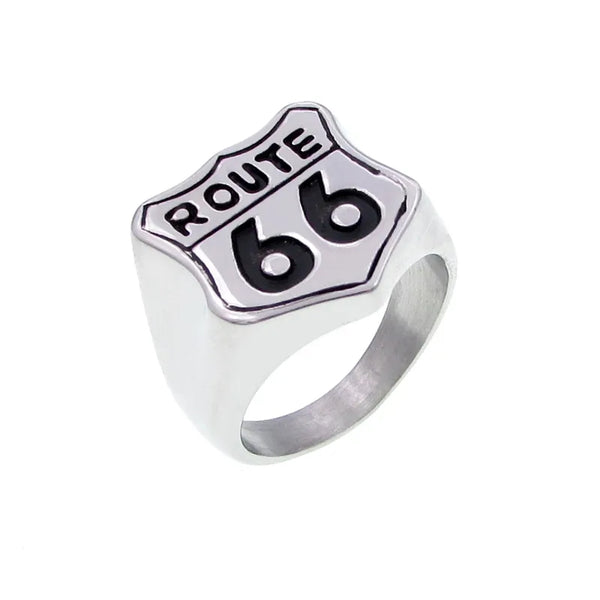 Stainless Steel Classic  Route 66 Ring