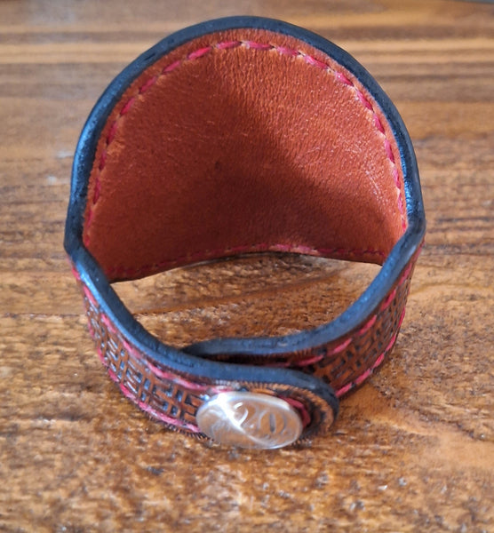 Genuine Leather Handcrafted Protea Bracelet