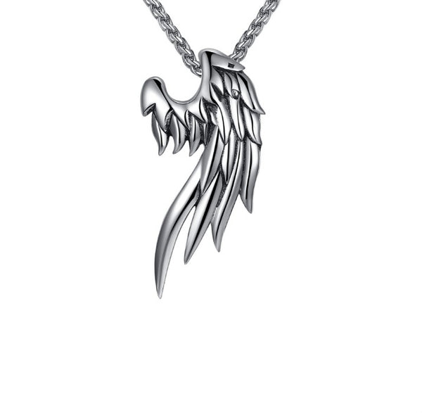 Stainless Steel Protecting Angel  Wing Necklace
