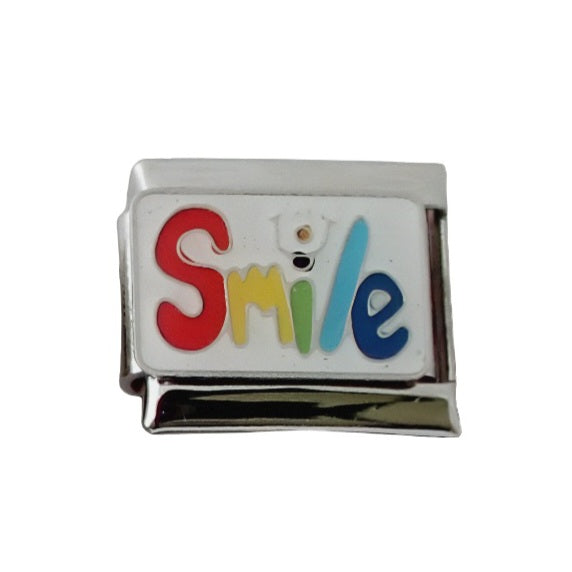 Smile 9mm Charm,Stainless Steel