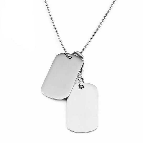 Stainless Steel Army ID Dog Tag Necklace
