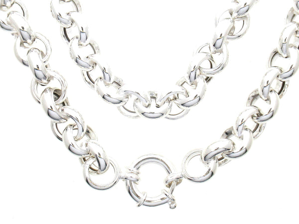 Sterling Silver Belcher (Roly Poly) Necklace With Senoretti Clasp