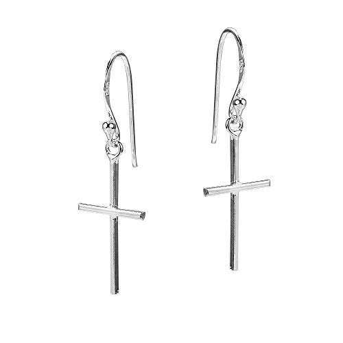 Sterling Silver Cross Hanging  Earrings