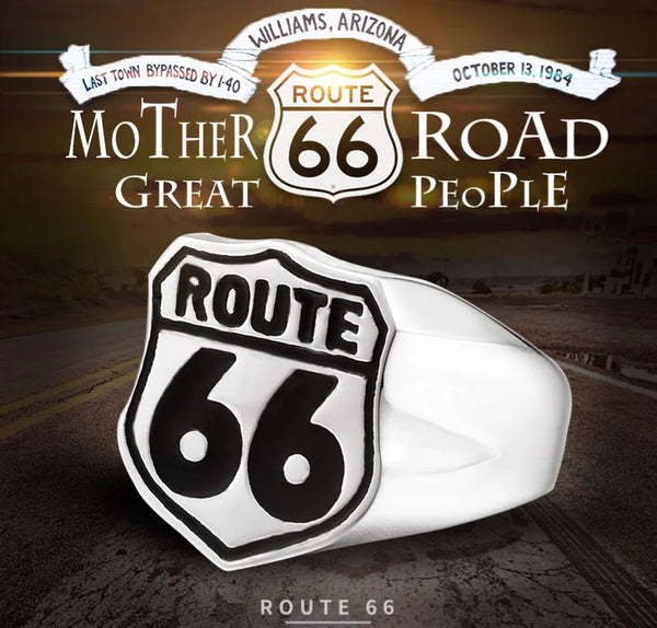 Stainless Steel Classic  Route 66 Ring