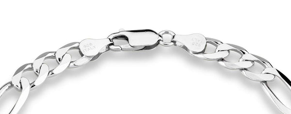 Sterling Silver 7mm Figaro Bracelet