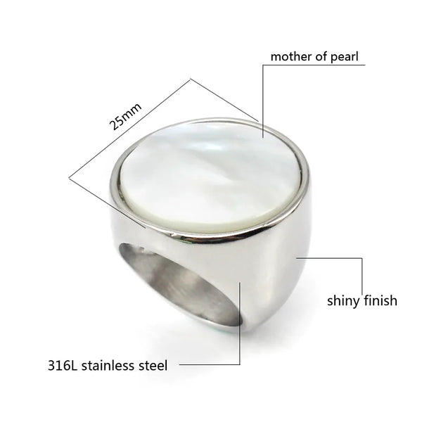 Stainless Steel MOP Shell Ring