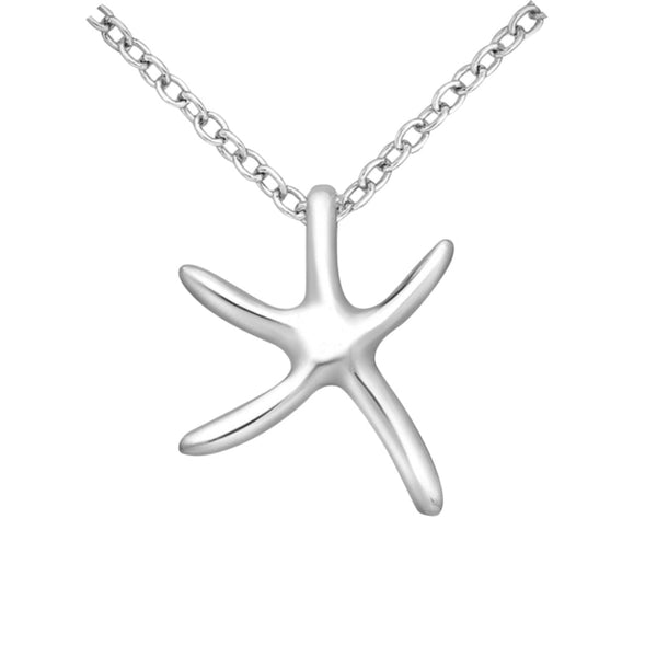 Sterling Silver 20mm Starfish  Necklace