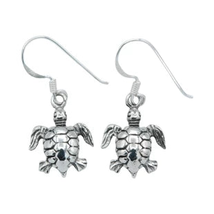 Sterling Silver Turtle Hanging Earrings