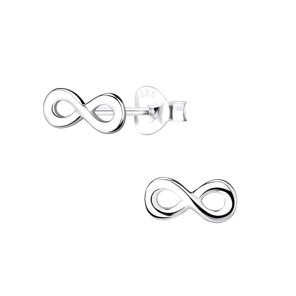 Sterling Silver Small Infinity Stud Earrings
