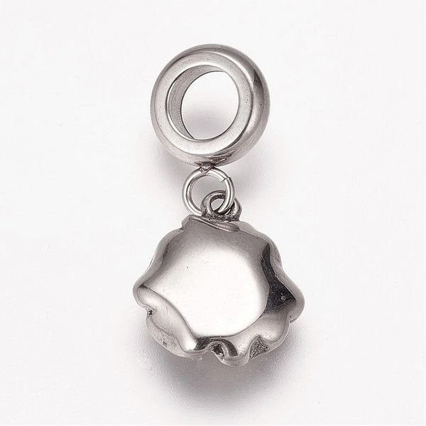 Stainless Steel Rose Charm