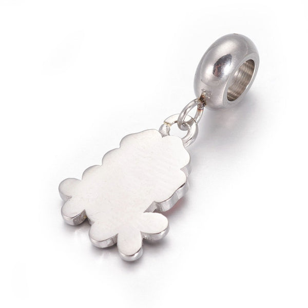 Stainless Steel 3 Color Daisy Charm