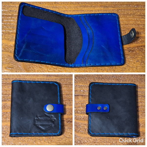 Genuine Leather Biker Custom Handmade Card Wallet