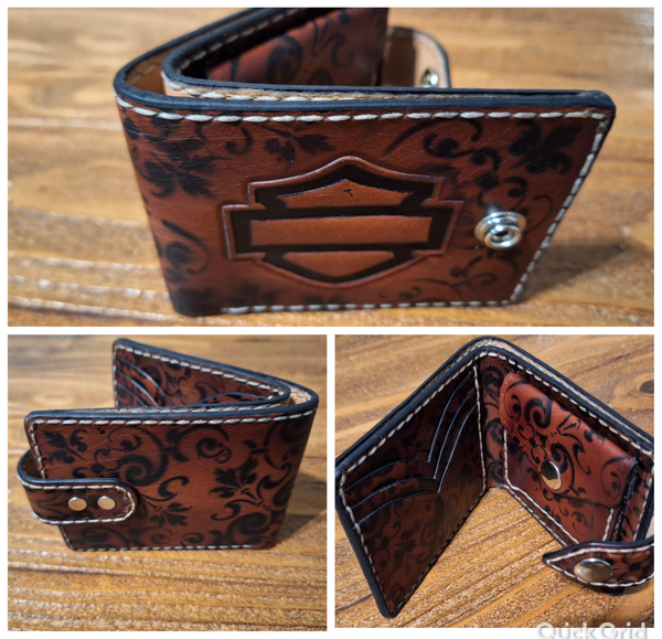 Genuine Leather  Custom Handmade Motorcycle Wallet