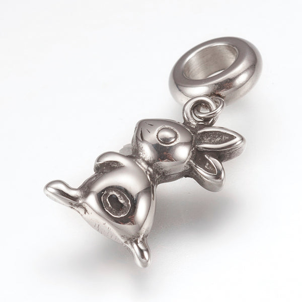 Stainless Steel Cute Bunny Charm