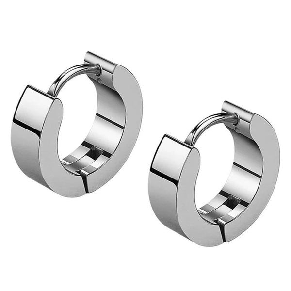Stainless Steel 4mm  Hoop Huggie Earrings