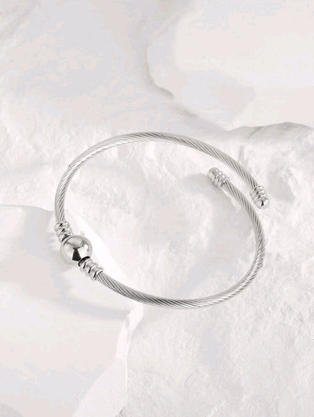 Stainless Steel  Ball Wire Bangle