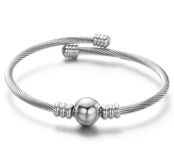 Stainless Steel  Ball Wire Bangle
