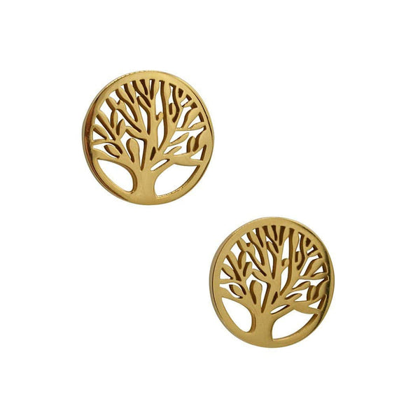 Stainless Steel Tree of Life  Earrings Gold Plated