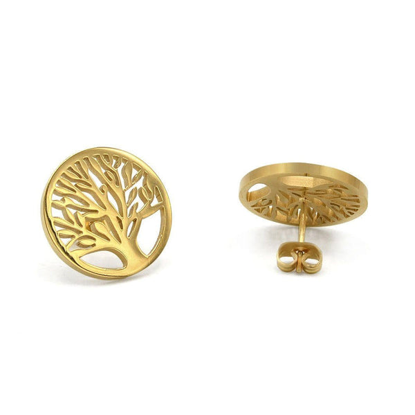 Stainless Steel Tree of Life  Earrings Gold Plated