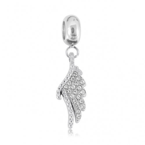 Stainless Steel CZ Angelwing Charm