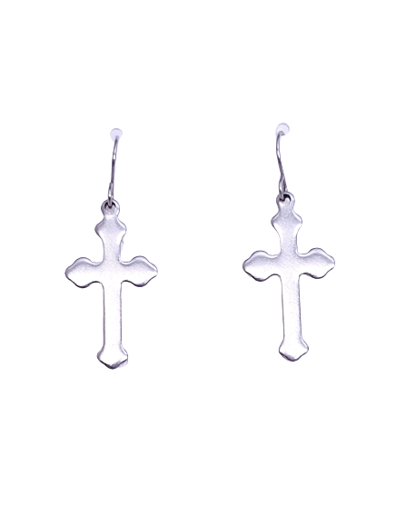 Stainless Steel Large Cross Hanging Earrings
