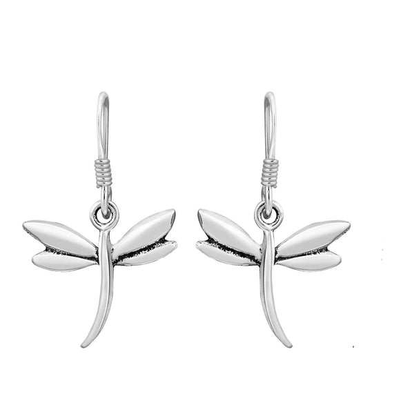 Sterling Silver Dragonfly Hanging  Earrings