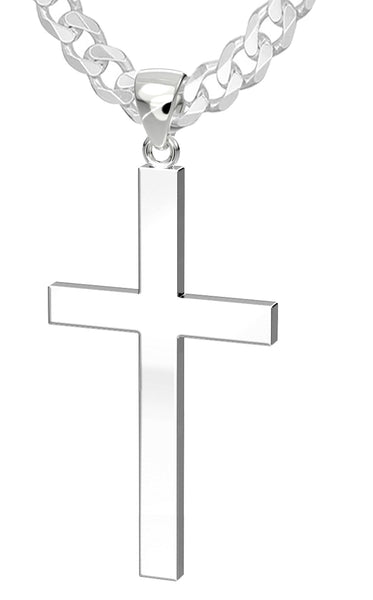 Sterling Silver Large Cross Pendant/Necklace