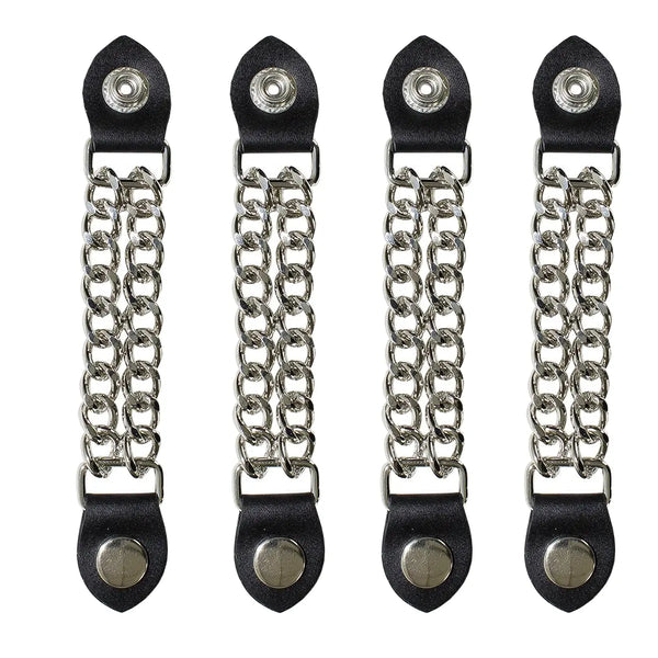 Genuine Leather Handcrafted Vest Extenders Nickel Finish Chains