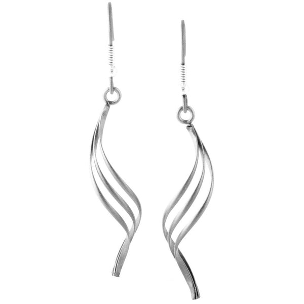 Sterling Silver Twirling Earrings