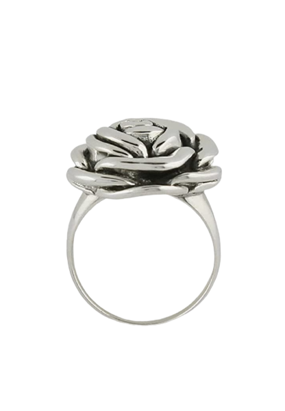 Stainless Steel Ladies Rose Ring