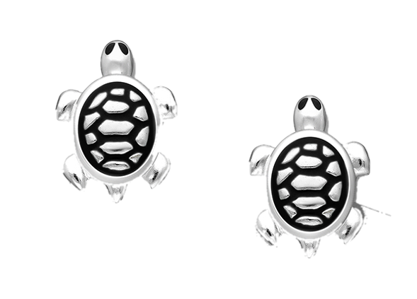 Sterling Silver Sea Turtle Earrings