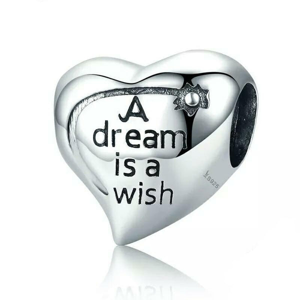 Sterling Silver A dream is a wish Charm