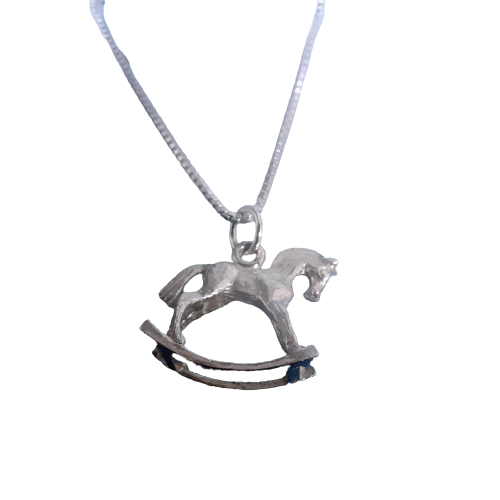 Sterling Silver Vintage Rocking Horse Necklace