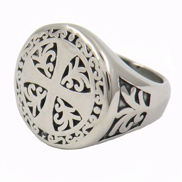 Stainless Steel Knights Templar Ring