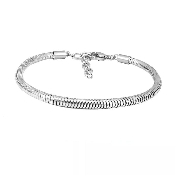 Stainless Steel Charm Snake Chain Bracelet