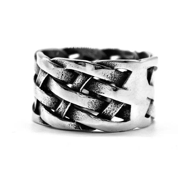 Stainless Steel Weaved Viking Ring