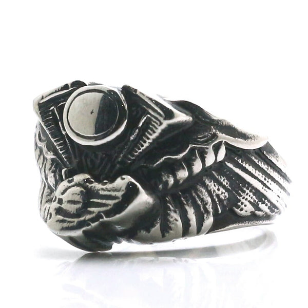 Stainless Steel Eagle Engine  Ring