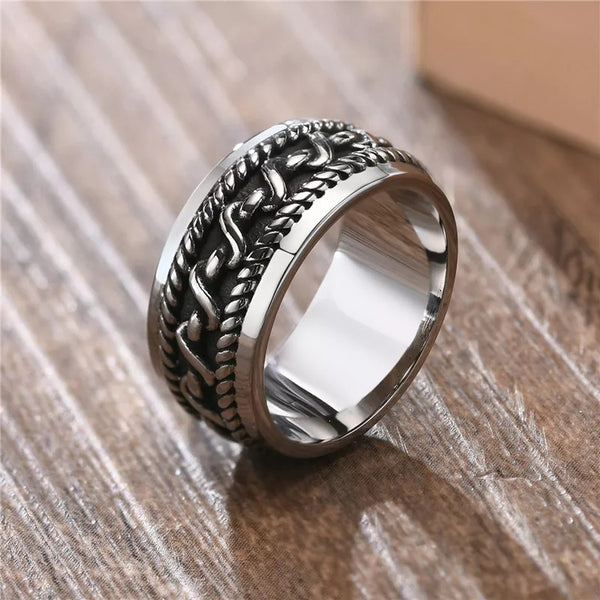 Stainless Steel Twisted Rope Ring