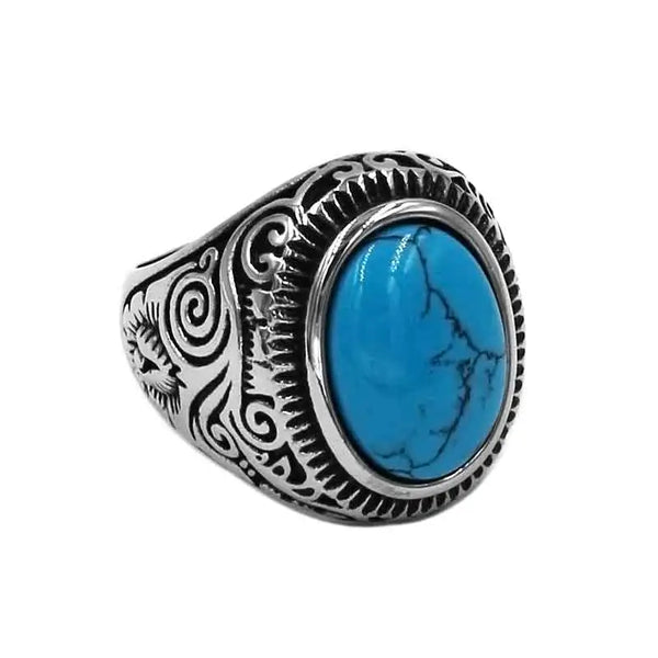 Stainless Steel Turquoise Ring