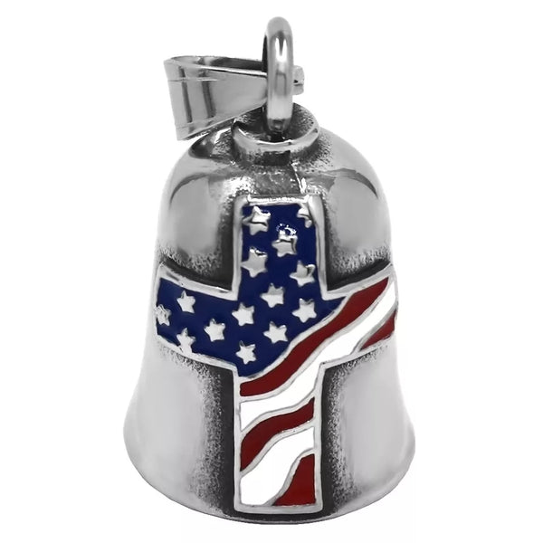 Stainless Steel American Flag Cross Guardian Bell