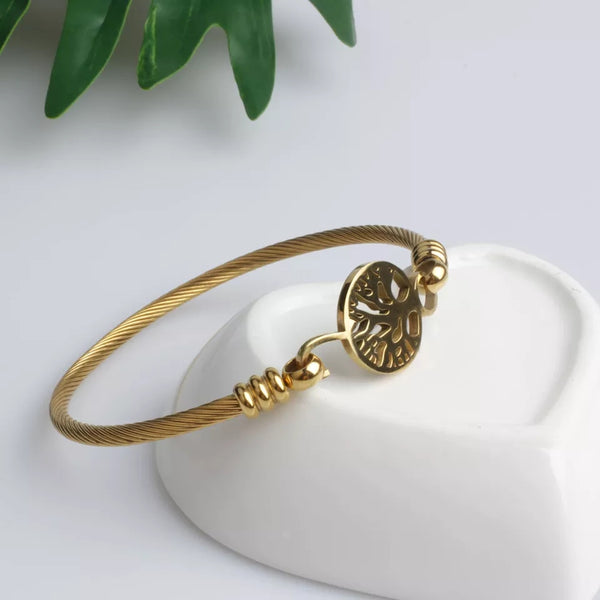 Stainless Steel Tree of Life Bangle