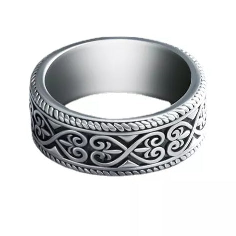 Stainless Steel Infinity Fleur de Lis Ring