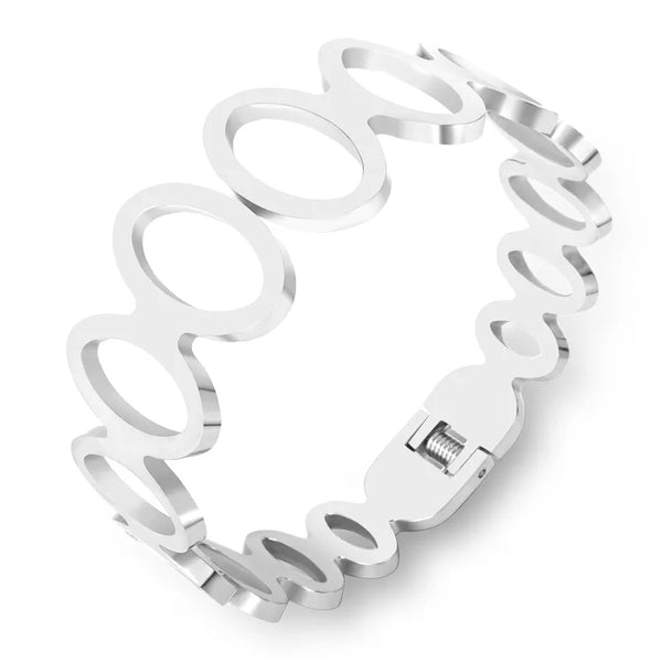 Stainless Steel Hollow Circle Bangle